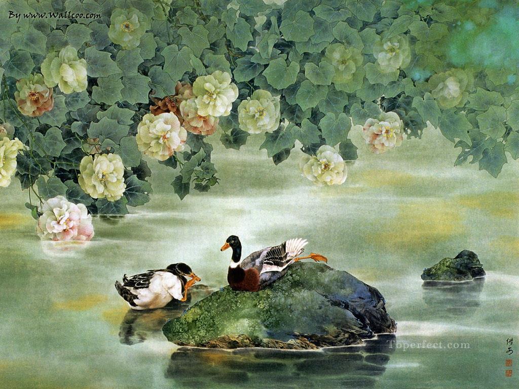 Oiseaux de peinture fleur chinoise Peintures à l'huile